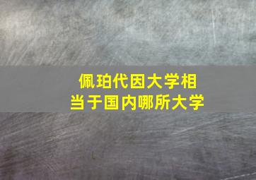 佩珀代因大学相当于国内哪所大学