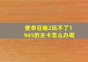 使命召唤2玩不了1945的关卡怎么办呢