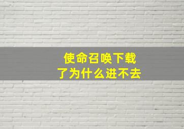 使命召唤下载了为什么进不去