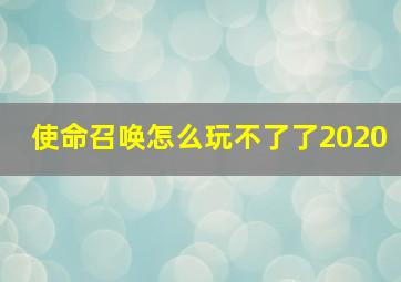 使命召唤怎么玩不了了2020