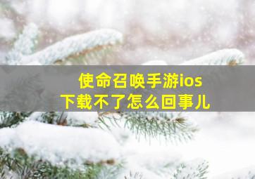 使命召唤手游ios下载不了怎么回事儿