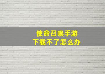 使命召唤手游下载不了怎么办