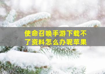 使命召唤手游下载不了资料怎么办呢苹果