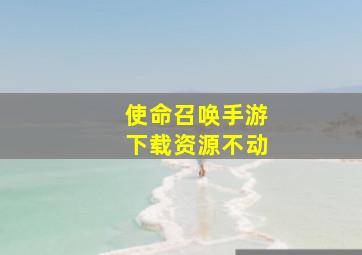 使命召唤手游下载资源不动