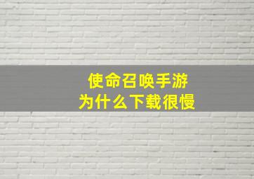 使命召唤手游为什么下载很慢