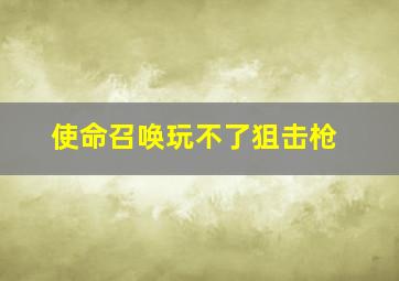 使命召唤玩不了狙击枪