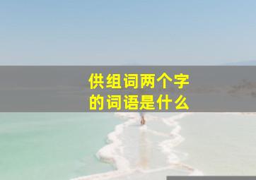 供组词两个字的词语是什么