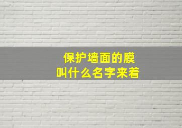 保护墙面的膜叫什么名字来着