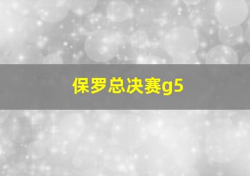 保罗总决赛g5