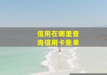 信用在哪里查询信用卡账单