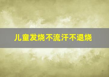 儿童发烧不流汗不退烧