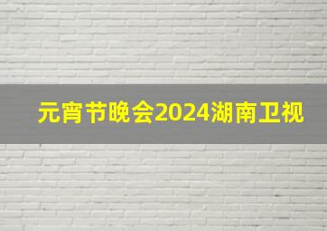 元宵节晚会2024湖南卫视