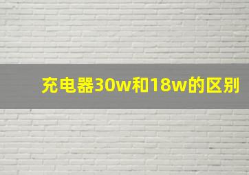 充电器30w和18w的区别