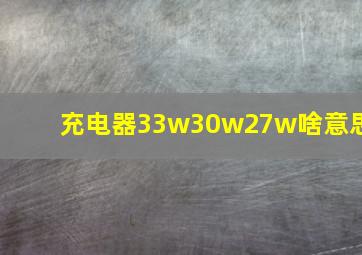 充电器33w30w27w啥意思