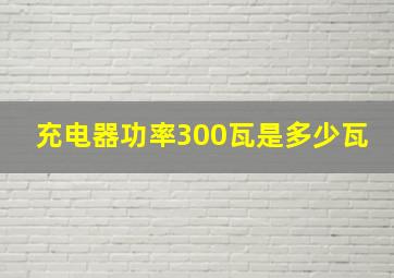 充电器功率300瓦是多少瓦