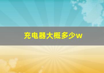 充电器大概多少w