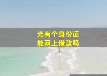 光有个身份证能网上借款吗