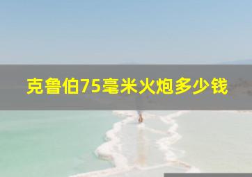 克鲁伯75毫米火炮多少钱