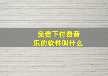 免费下付费音乐的软件叫什么