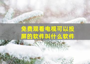 免费观看电视可以投屏的软件叫什么软件