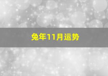 兔年11月运势