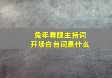 兔年春晚主持词开场白台词是什么