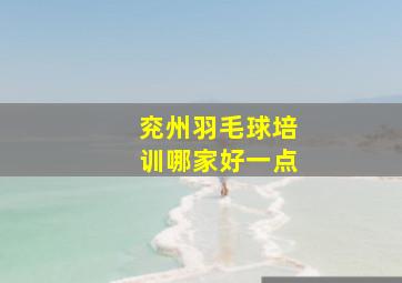 兖州羽毛球培训哪家好一点