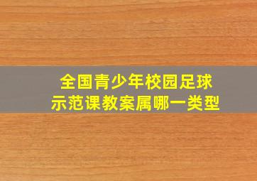 全国青少年校园足球示范课教案属哪一类型