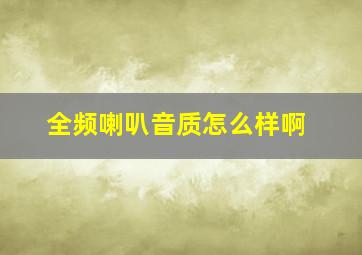 全频喇叭音质怎么样啊