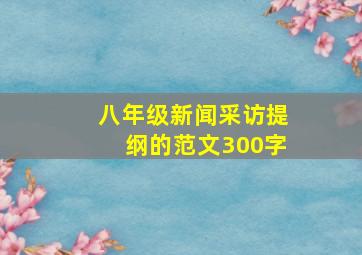 八年级新闻采访提纲的范文300字