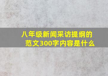 八年级新闻采访提纲的范文300字内容是什么