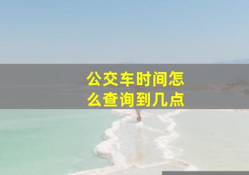 公交车时间怎么查询到几点