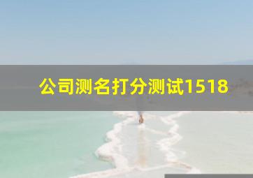 公司测名打分测试1518