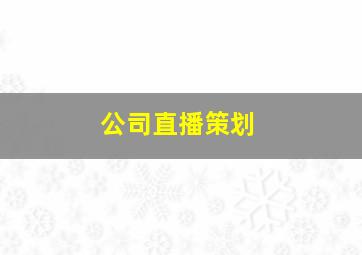 公司直播策划