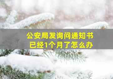 公安局发询问通知书已经1个月了怎么办