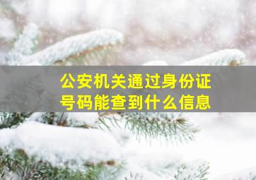 公安机关通过身份证号码能查到什么信息