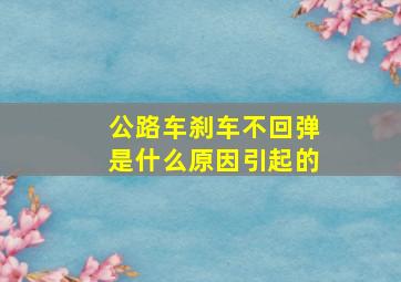 公路车刹车不回弹是什么原因引起的