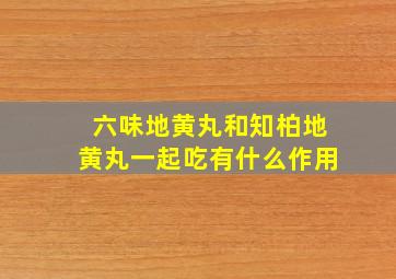 六味地黄丸和知柏地黄丸一起吃有什么作用