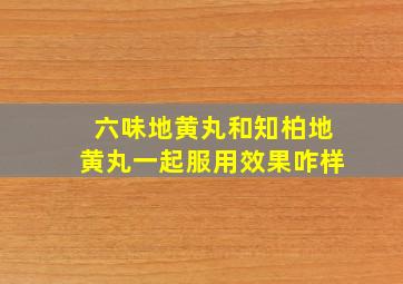 六味地黄丸和知柏地黄丸一起服用效果咋样