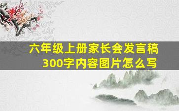 六年级上册家长会发言稿300字内容图片怎么写