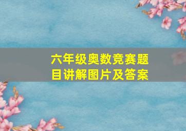 六年级奥数竞赛题目讲解图片及答案