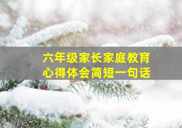 六年级家长家庭教育心得体会简短一句话