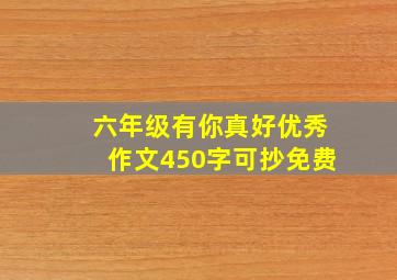 六年级有你真好优秀作文450字可抄免费