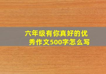 六年级有你真好的优秀作文500字怎么写