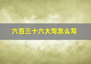 六百三十六大写怎么写