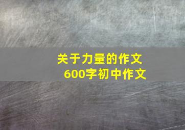 关于力量的作文600字初中作文