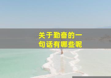 关于勤奋的一句话有哪些呢