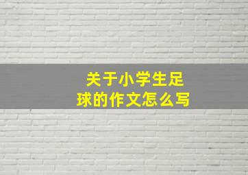 关于小学生足球的作文怎么写