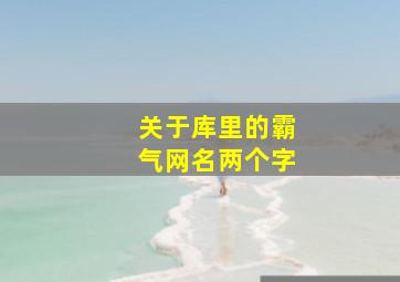 关于库里的霸气网名两个字