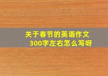 关于春节的英语作文300字左右怎么写呀